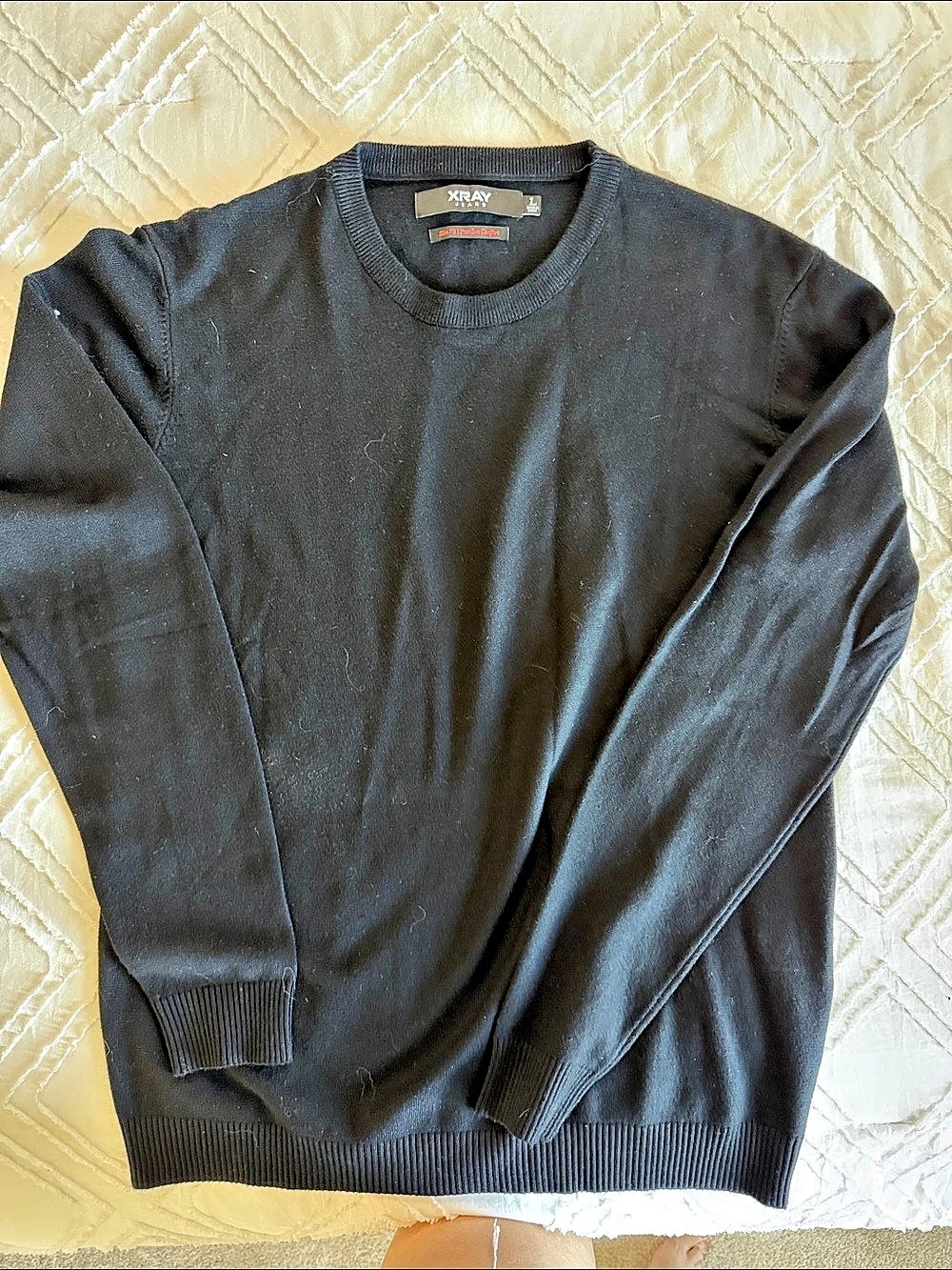 XRAY Jeans Slim Fit Crewneck Pullover Sweater Black